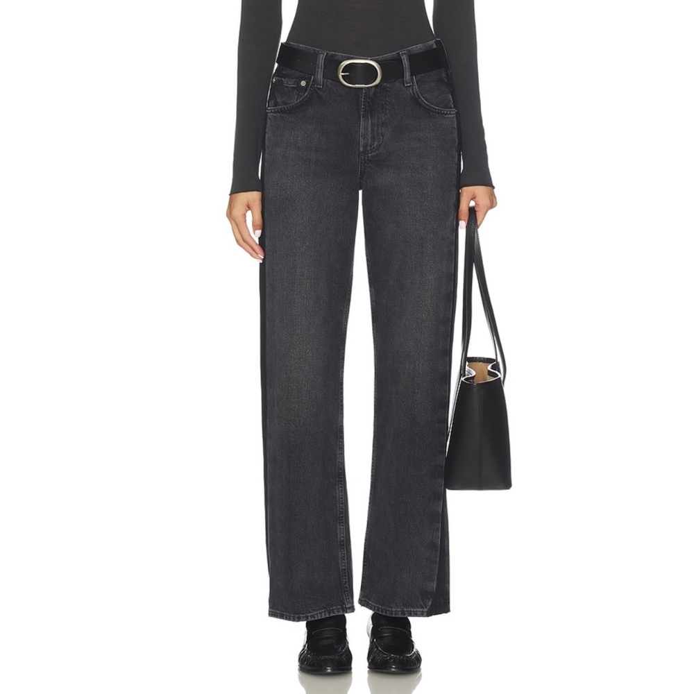 Citizens Of Humanity Lindz Low Rise Straight Jeans with Tuxedo stripe
